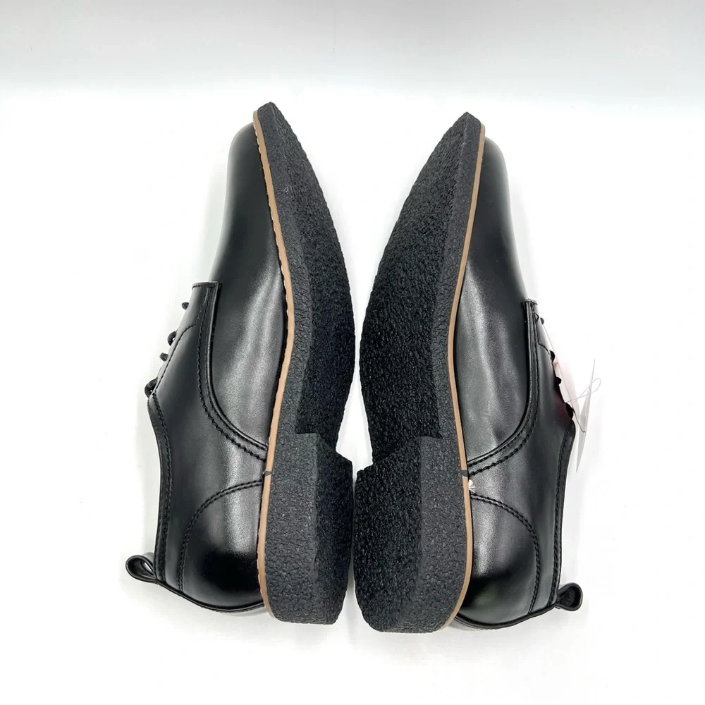 Deer Stags Boys Size 3.5 Black Faux Vegan Leather Oxford Derby‎ Dress Shoes